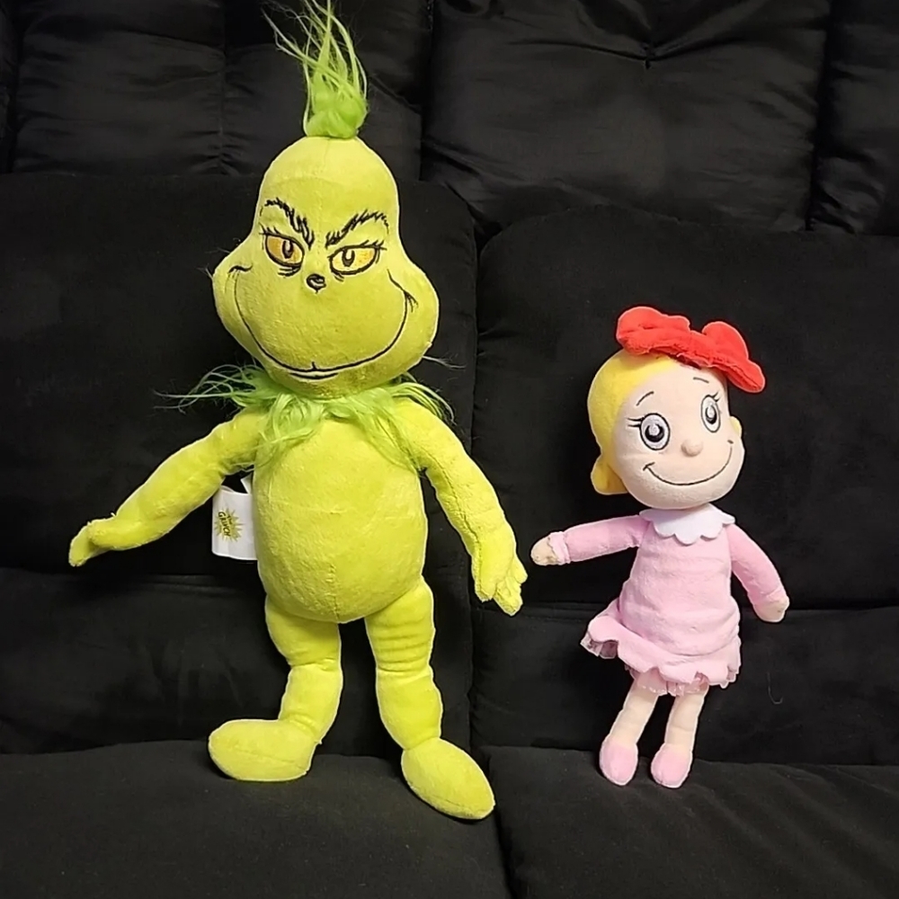 Dr Seuss The Grinch Who Stole Christmas 14" Plush & Cindy Lou 10"